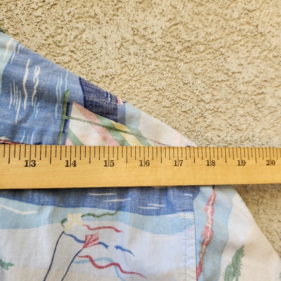 REYN SPOONER Men’s Shirt Large Blue Cotton Reverse Print Hawaiian Sailboats - Picture 8 of 10